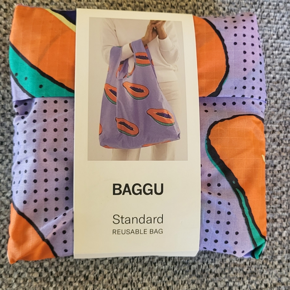 BAGGU Blue Papaya standard reusable bag.  Retired colorway. NWT